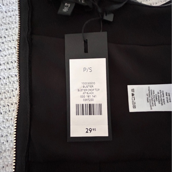 Dynamite women’s size small Bustier Crop Top Jet Black Layering Girls Night Out - Picture 3 of 6